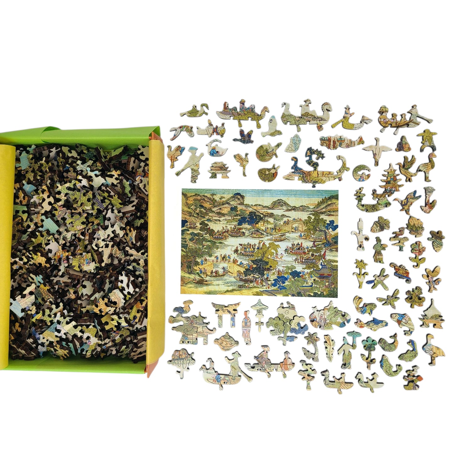 Wooden Jigsaw Puzzle for Adults - Uniquely Shaped Pieces - 444 Pieces - Dragon Boat Festival