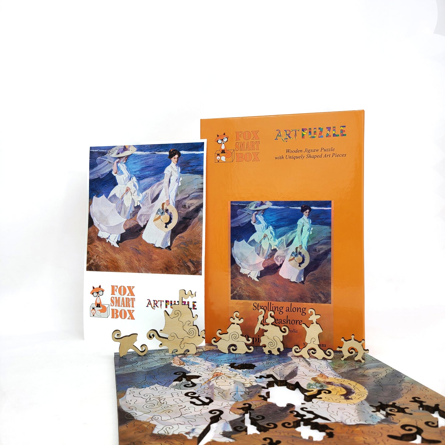 Large Format Wooden Jigsaw Puzzle with Uniquely Shaped Pieces for Seniors and Adults - 190 Pieces - Strolling along the Seashore
