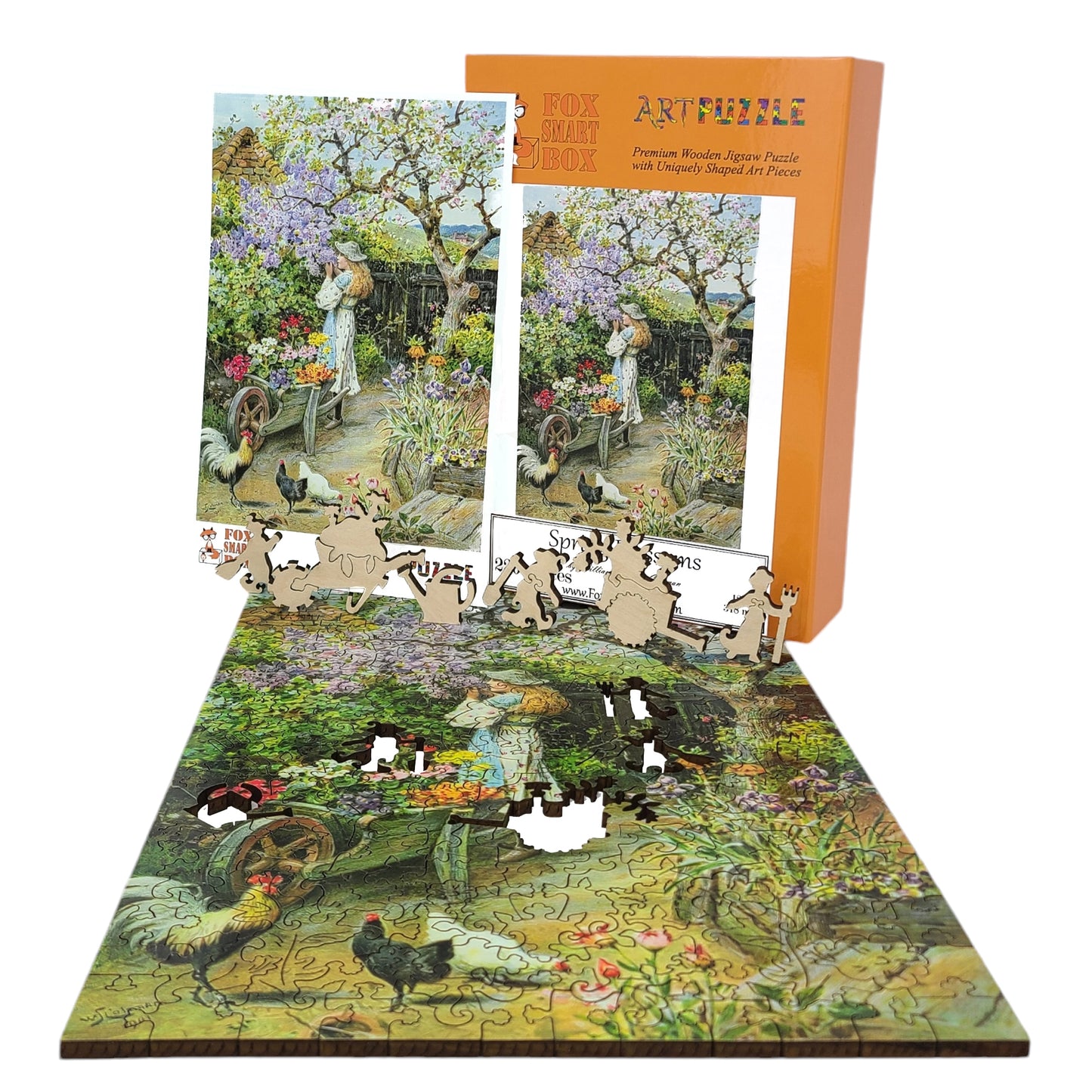 Large Format Wooden Jigsaw Puzzle with Uniquely Shaped Pieces for Seniors and Adults - 220 Pieces - Spring Blossoms