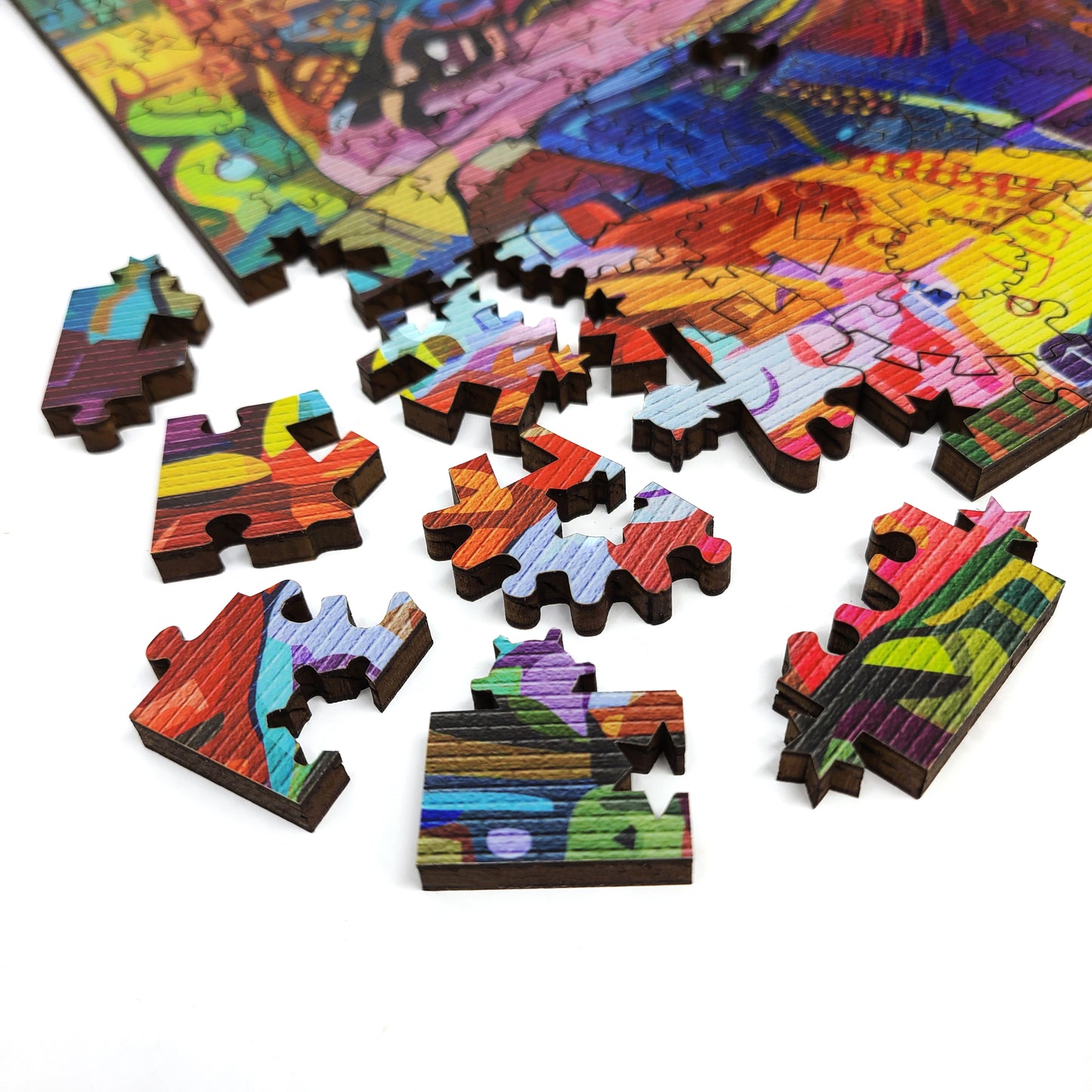 Wooden Jigsaw Puzzle with Uniquely Shaped Pieces for Adults - 240 Pieces - Colorful Wildlife. Hedgehog