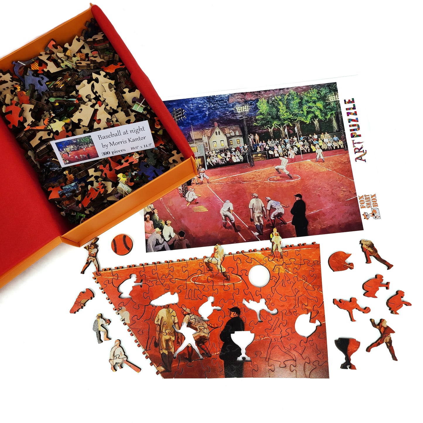 Wooden Jigsaw Puzzle for Adults with Uniquely Shaped Whimsical Pieces, made of thick 1/4 inch wood.