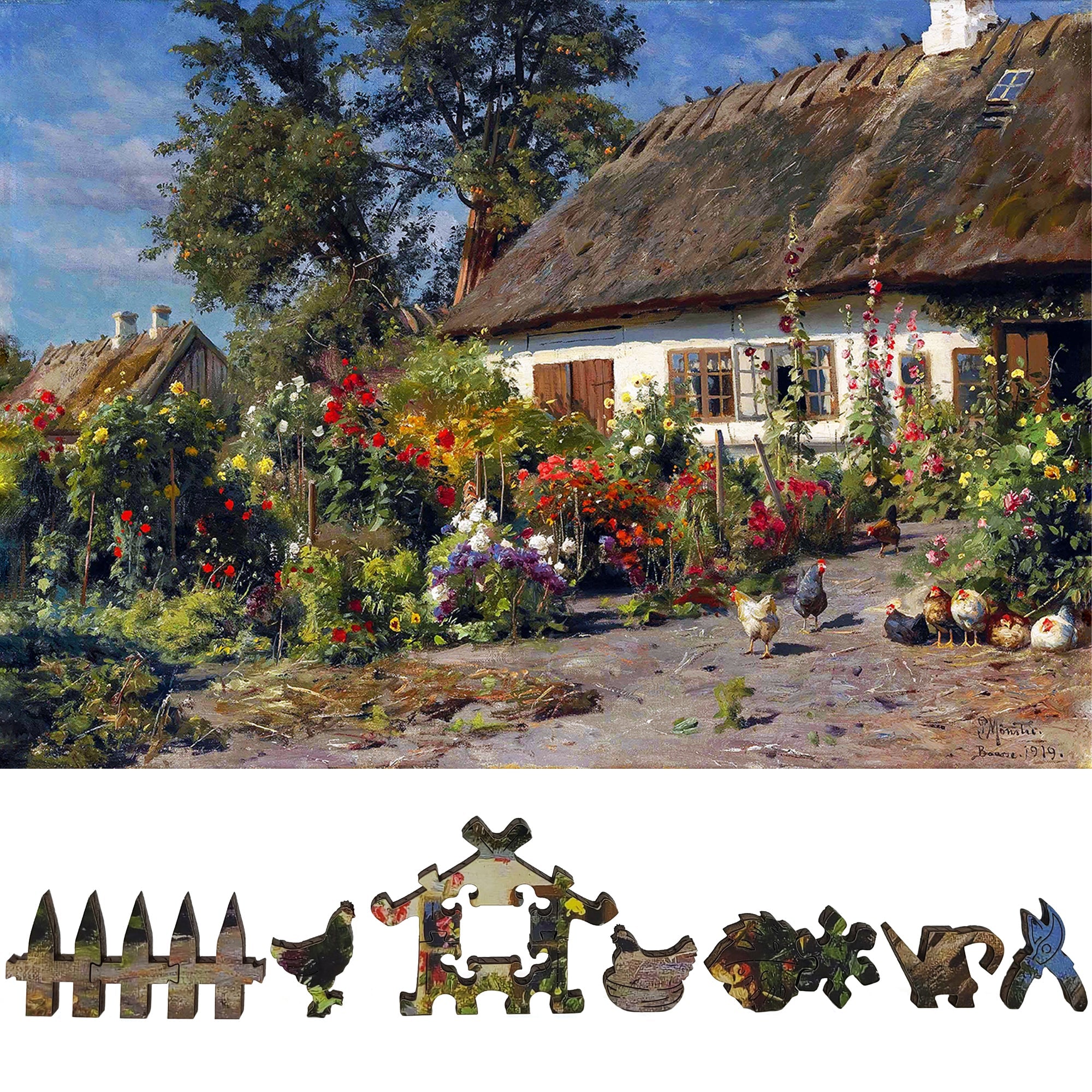 Wooden Jigsaw Puzzle for Adults Uniquely Shaped Pieces by FoxSmartBox