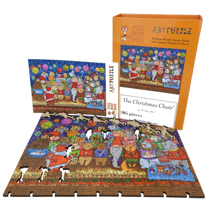 Large Format Wooden Jigsaw Puzzle with Uniquely Shaped Pieces for Seniors and Adults - 205 Pieces - The Christmas Choir