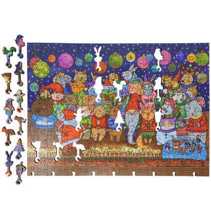 Large Format Wooden Jigsaw Puzzle with Uniquely Shaped Pieces for Seniors and Adults - 205 Pieces - The Christmas Choir