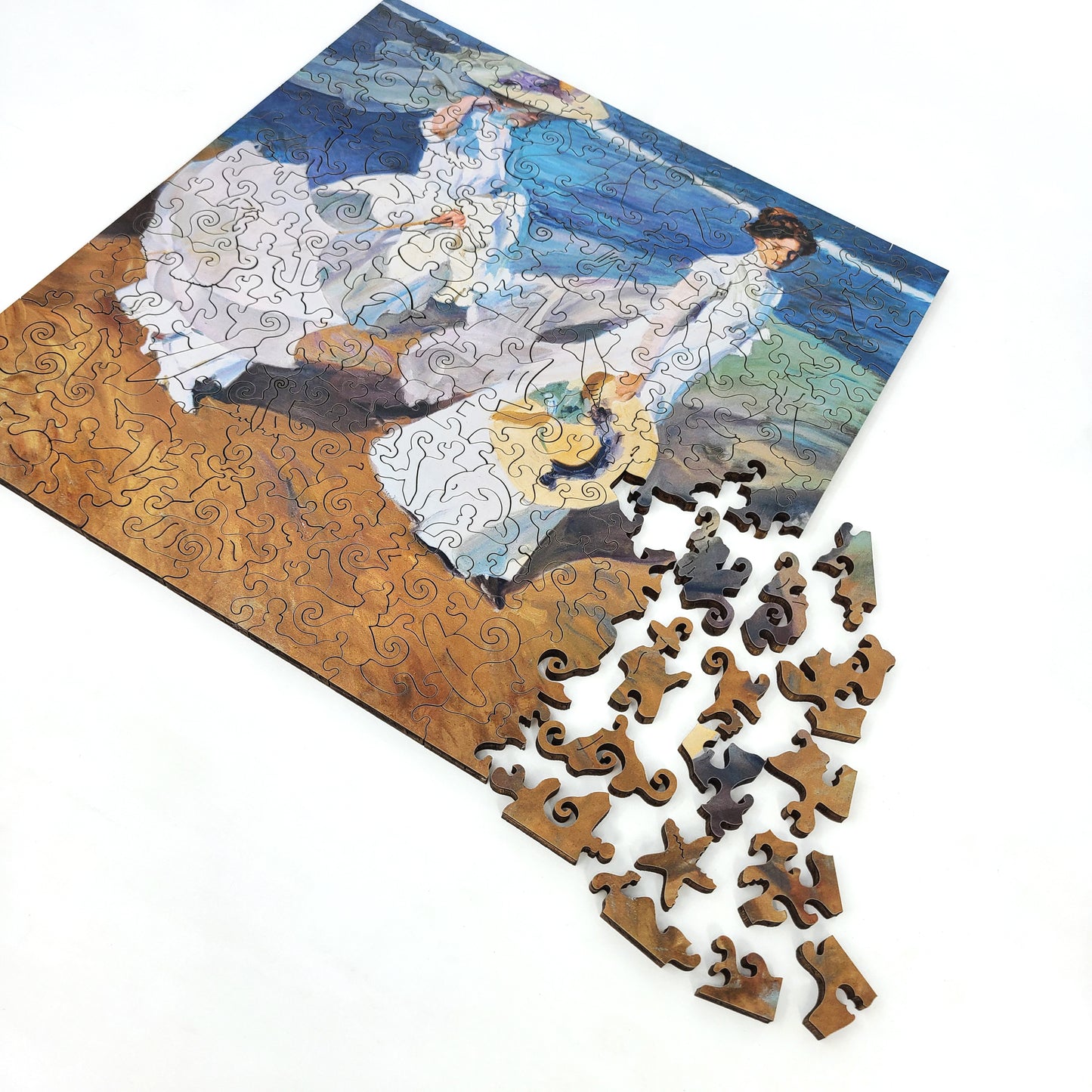 Large Format Wooden Jigsaw Puzzle with Uniquely Shaped Pieces for Seniors and Adults - 190 Pieces - Strolling along the Seashore