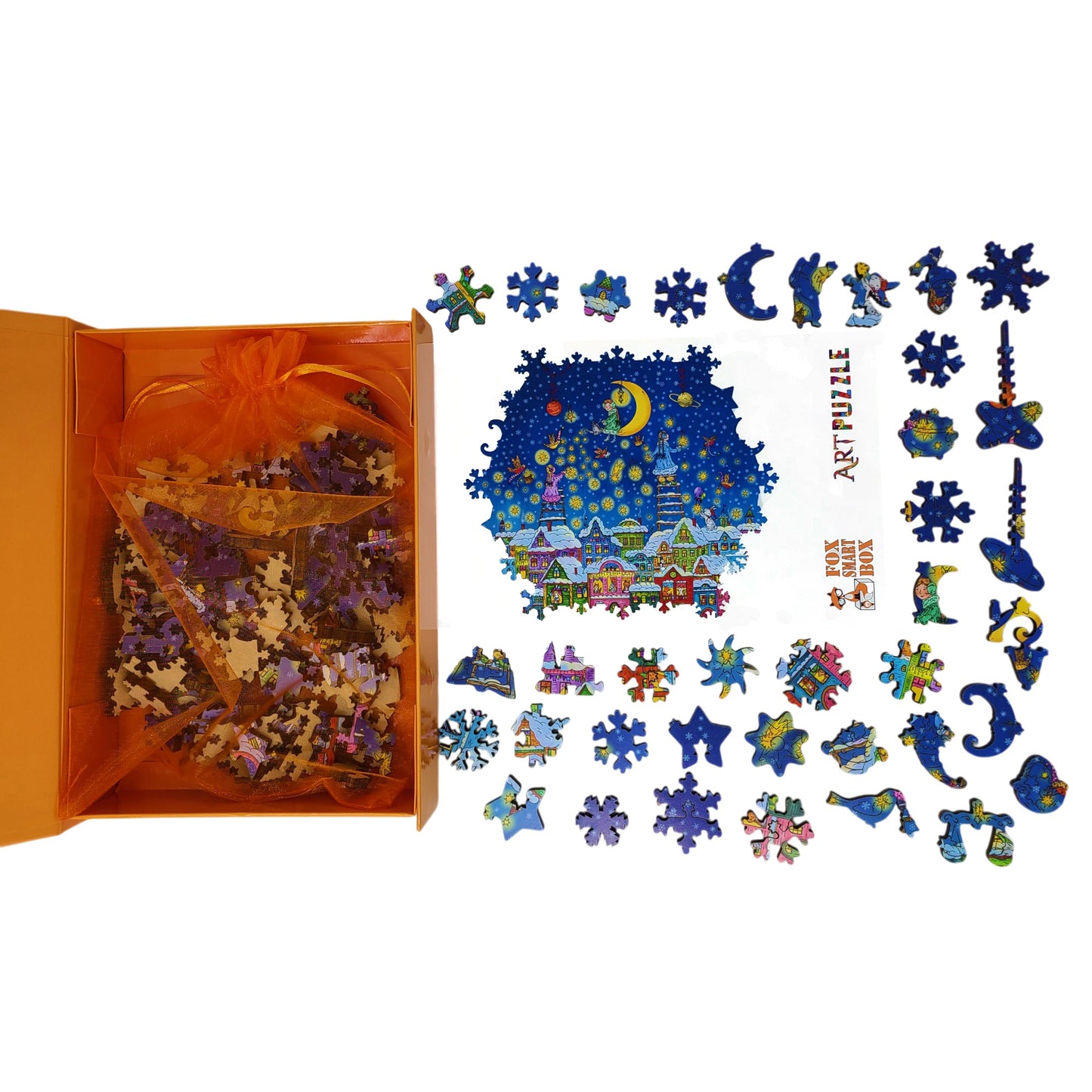Wooden Jigsaw Puzzle for Adults - Uniquely Shaped Pieces - 140 Pieces - The Starfall