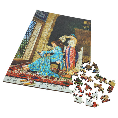 Large Format Wooden Jigsaw Puzzle with Uniquely Shaped Pieces for Seniors and Adults - 230 Pieces - Woman Having Her Hair Combed