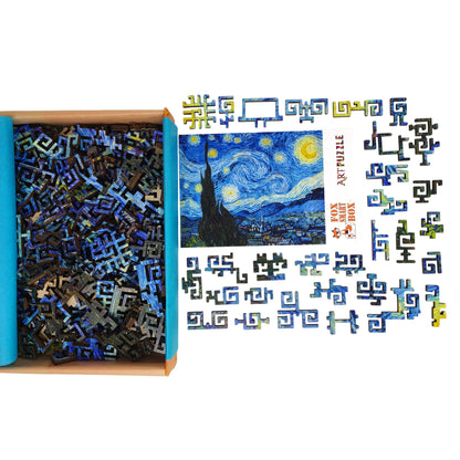 Wooden Jigsaw Puzzle for Adults - Geometric - 300 Pieces - The Starry Night