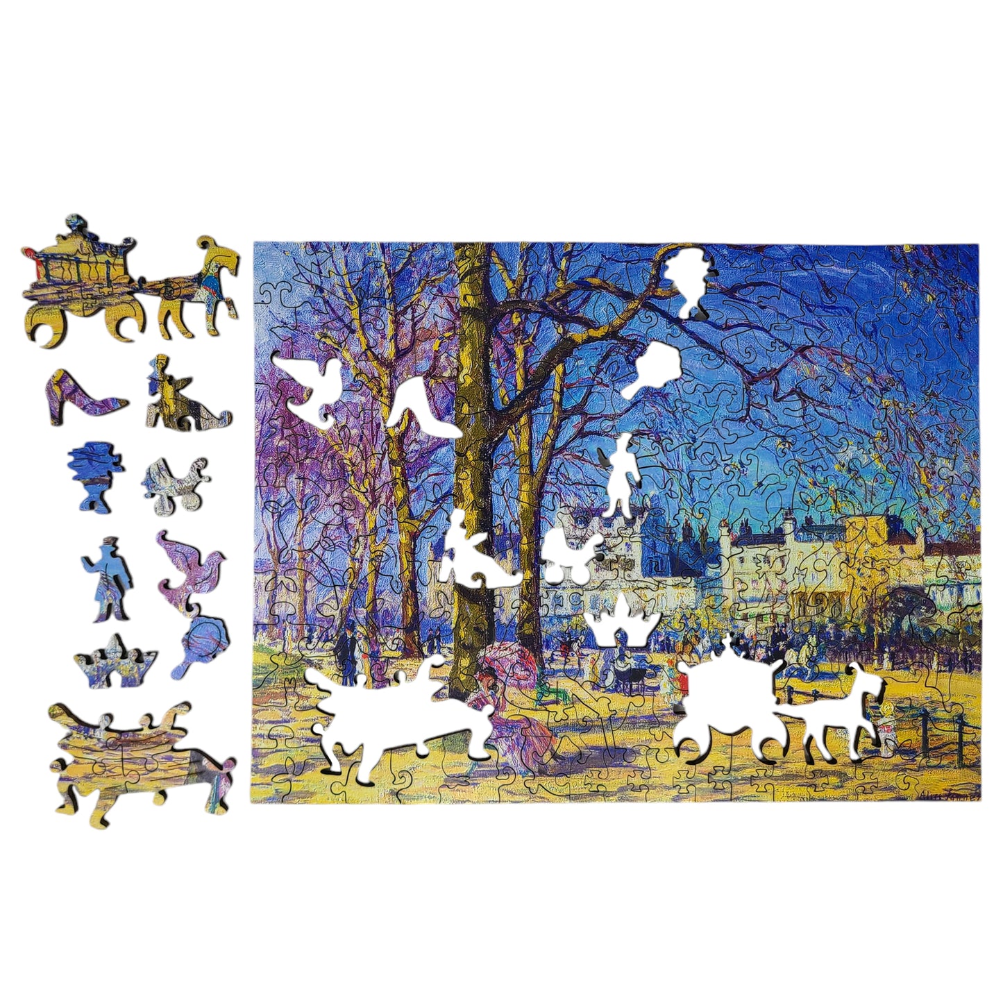 Large Format Wooden Jigsaw Puzzle with Uniquely Shaped Pieces for Seniors and Adults - 172 Pieces - Hyde Park