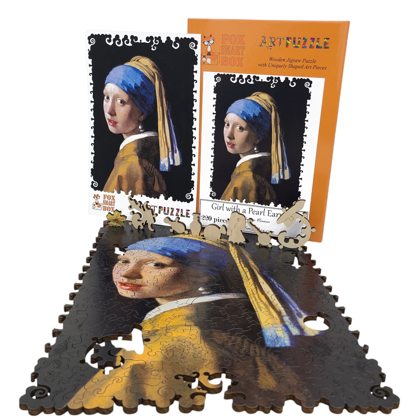 Large Format Wooden Jigsaw Puzzle with Uniquely Shaped Pieces for Seniors and Adults - 220 Pieces - Girl with a Pearl Earring