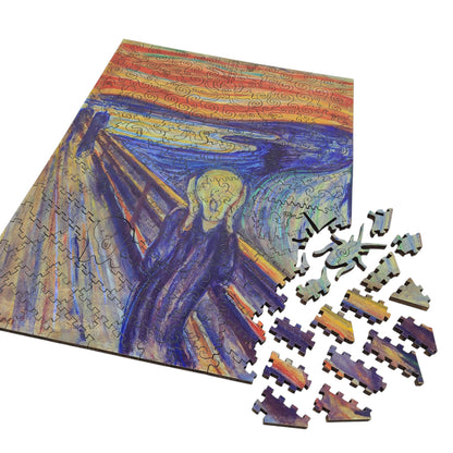 Large Format Wooden Jigsaw Puzzle with Uniquely Shaped Pieces for Seniors and Adults - 210 Pieces - The Scream