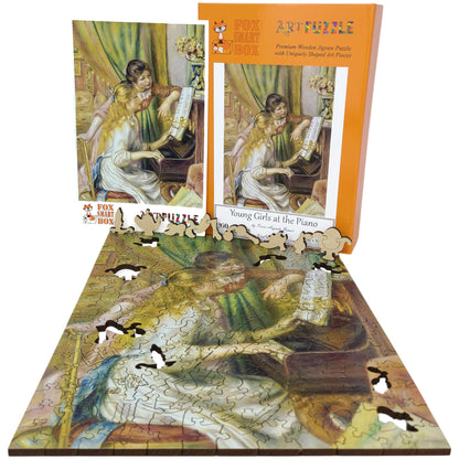 Wooden Jigsaw Puzzle for Adults - Uniquely Shaped Pieces - 260 Pieces - Young Girls at the Piano
