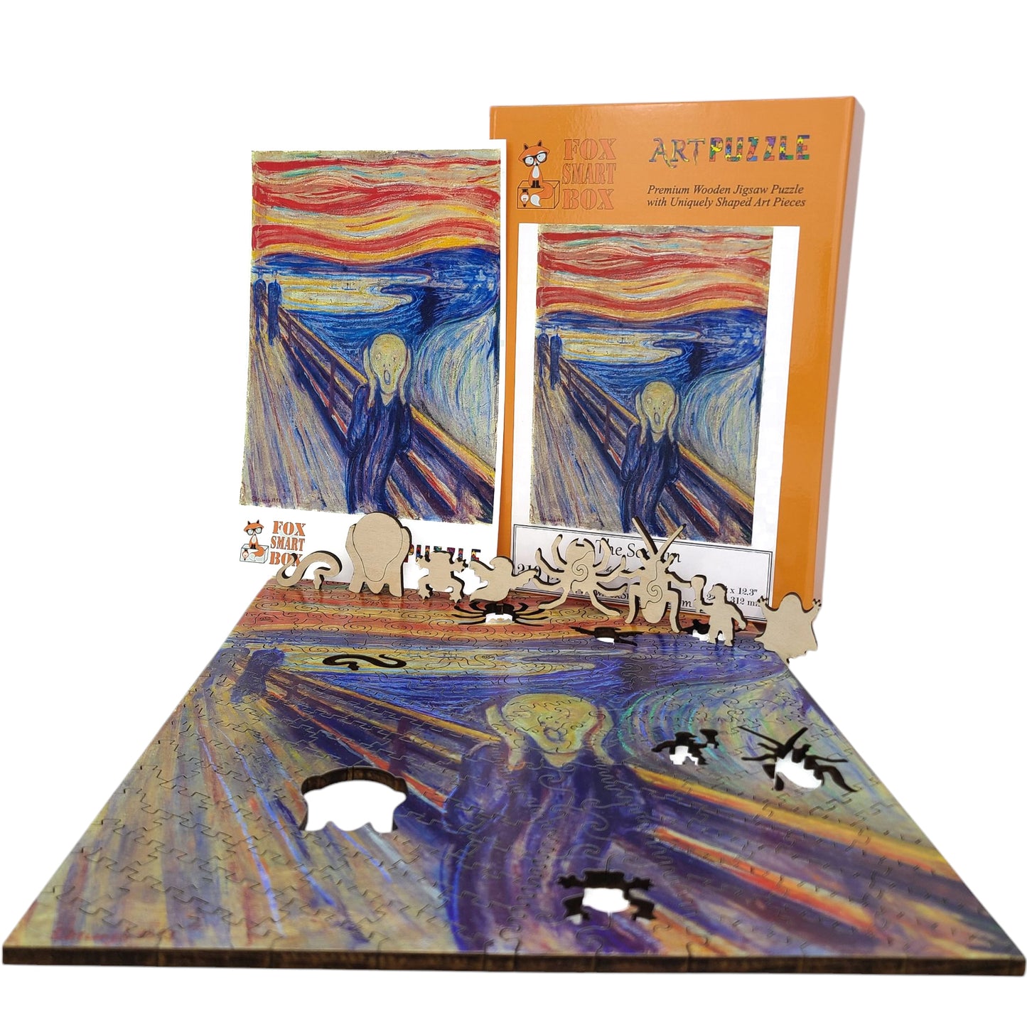 Large Format Wooden Jigsaw Puzzle with Uniquely Shaped Pieces for Seniors and Adults - 210 Pieces - The Scream