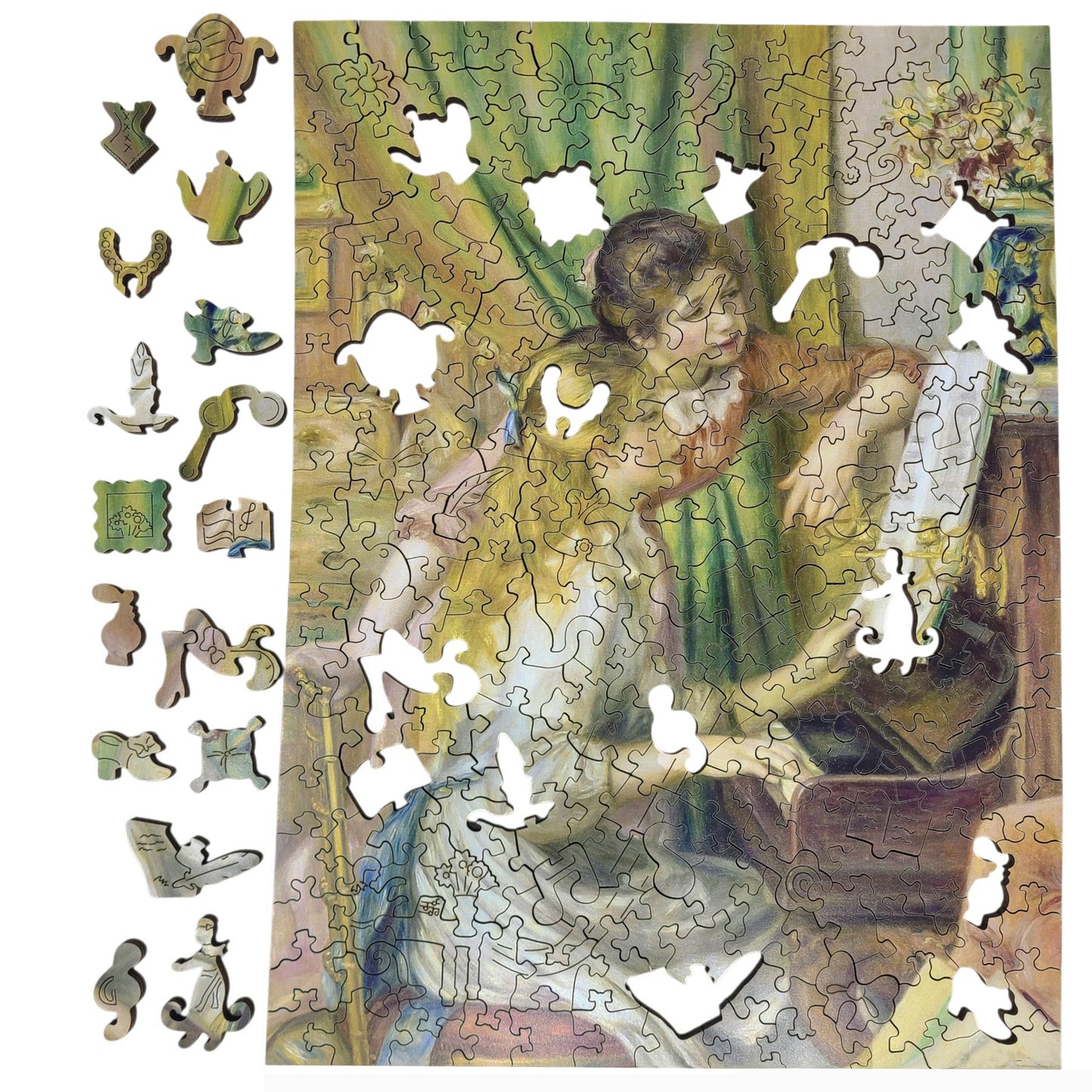 Wooden Jigsaw Puzzle for Adults - Uniquely Shaped Pieces - 260 Pieces - Young Girls at the Piano