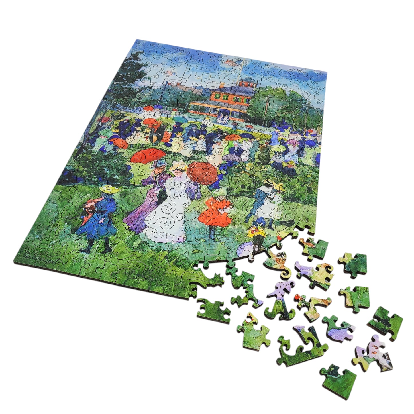 Large Format Wooden Jigsaw Puzzle with Uniquely Shaped Pieces for Seniors and Adults - 212 Pieces - Franklin Park Boston