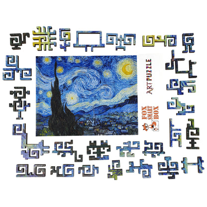 Wooden Jigsaw Puzzle for Adults - Geometric - 300 Pieces - The Starry Night