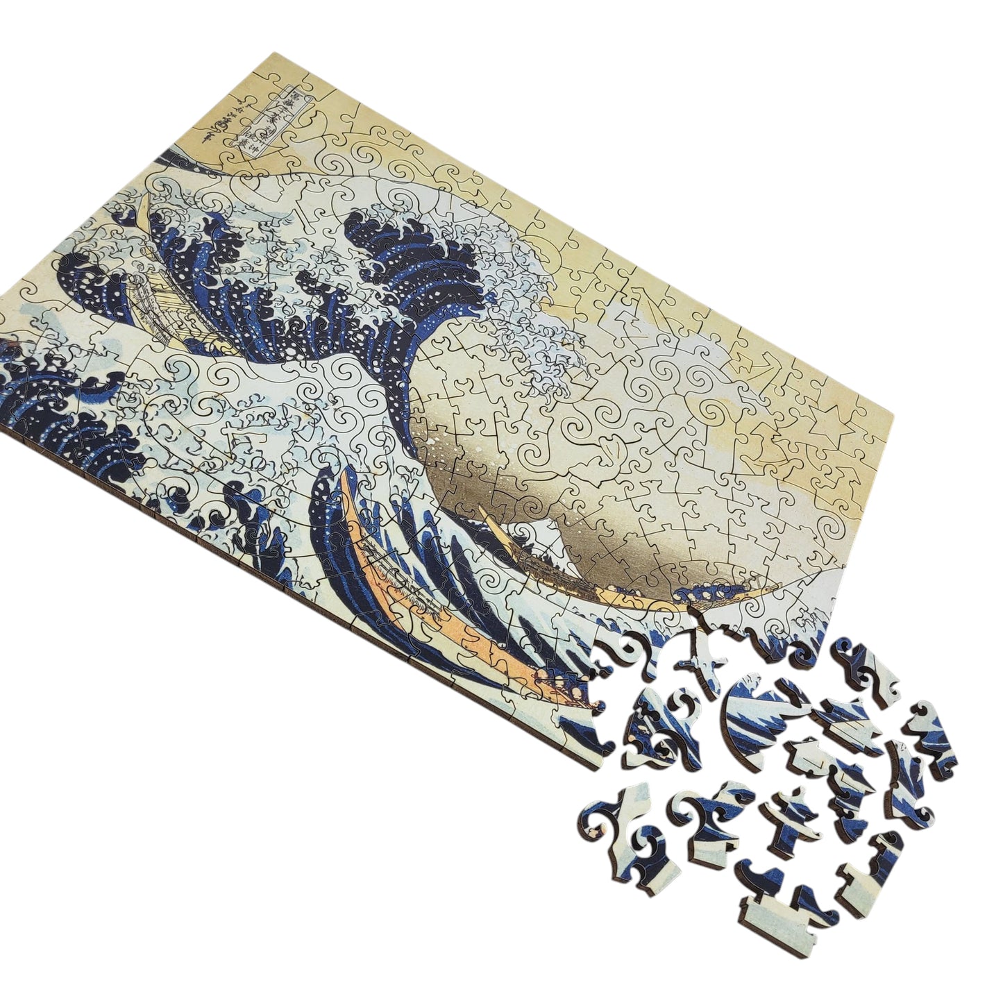 Large Format Wooden Jigsaw Puzzle with Uniquely Shaped Pieces for Seniors and Adults - 205 Pieces - The Great Wave off Kanagawa