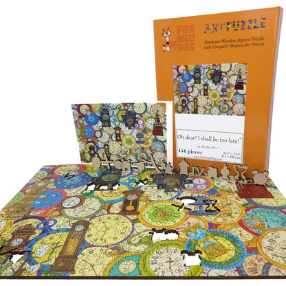 Wooden Jigsaw Puzzle for Adults - Uniquely Shaped Pieces - 454 Pieces - Oh dear! I shall be too late!