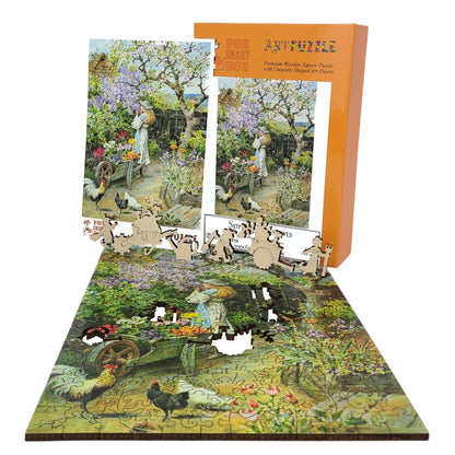 Large Format Wooden Jigsaw Puzzle with Uniquely Shaped Pieces for Seniors and Adults - 220 Pieces - Spring Blossoms