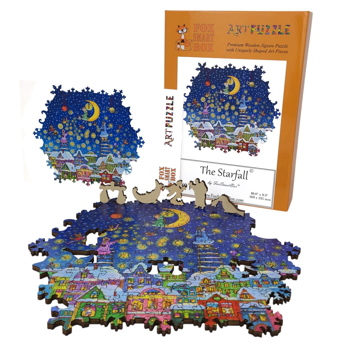 Wooden Jigsaw Puzzle for Adults - Uniquely Shaped Pieces - 140 Pieces - The Starfall