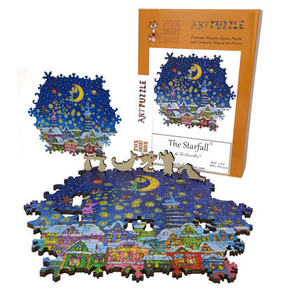 Wooden Jigsaw Puzzle for Adults - Uniquely Shaped Pieces - 140 Pieces - The Starfall