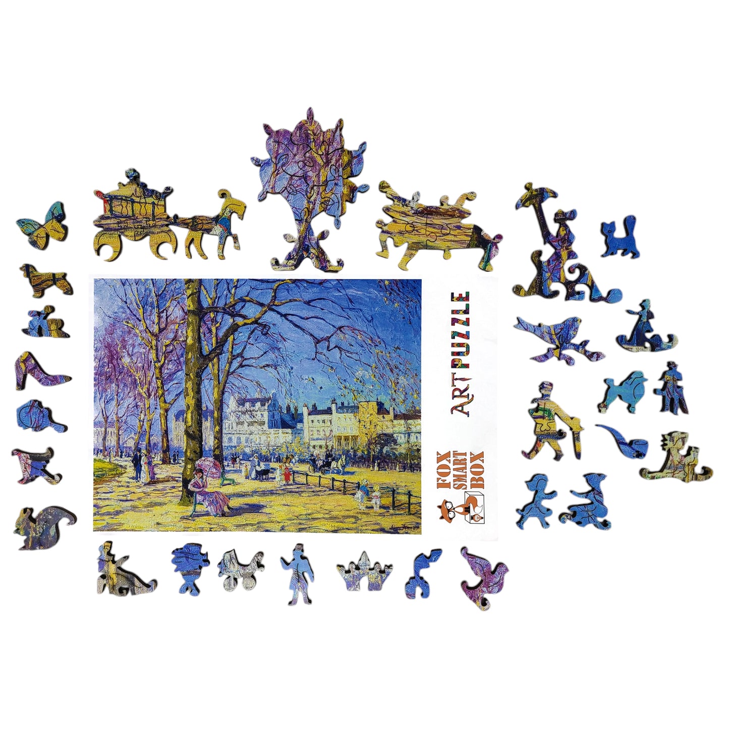 Large Format Wooden Jigsaw Puzzle with Uniquely Shaped Pieces for Seniors and Adults - 172 Pieces - Hyde Park
