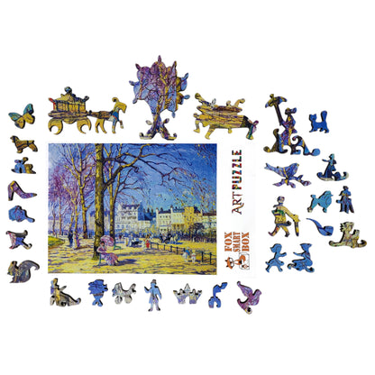 Large Format Wooden Jigsaw Puzzle with Uniquely Shaped Pieces for Seniors and Adults - 172 Pieces - Hyde Park