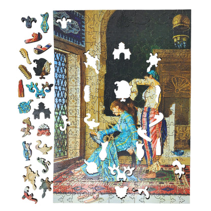 Large Format Wooden Jigsaw Puzzle with Uniquely Shaped Pieces for Seniors and Adults - 230 Pieces - Woman Having Her Hair Combed