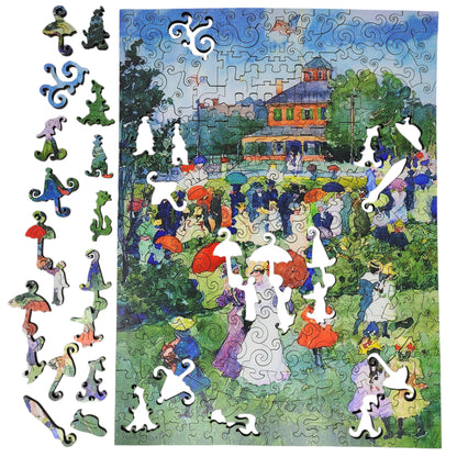 Large Format Wooden Jigsaw Puzzle with Uniquely Shaped Pieces for Seniors and Adults - 212 Pieces - Franklin Park Boston