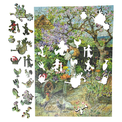 Large Format Wooden Jigsaw Puzzle with Uniquely Shaped Pieces for Seniors and Adults - 220 Pieces - Spring Blossoms