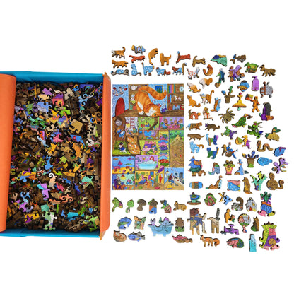 Wooden Jigsaw Puzzle for Adults - Uniquely Shaped Pieces - 470 Pieces - Mazes of Living