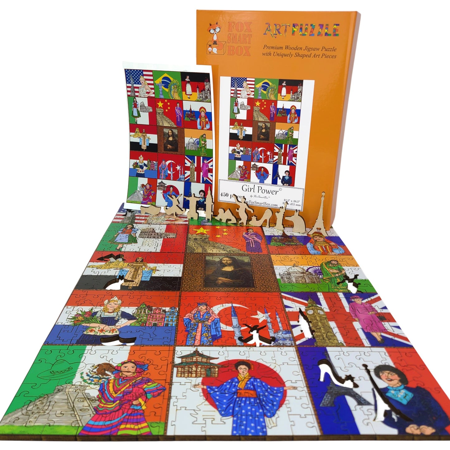 Wooden Jigsaw Puzzle for Adults - Uniquely Shaped Pieces - 450 Pieces - Girl Power