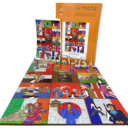 Wooden Jigsaw Puzzle for Adults - Uniquely Shaped Pieces - 450 Pieces - Girl Power