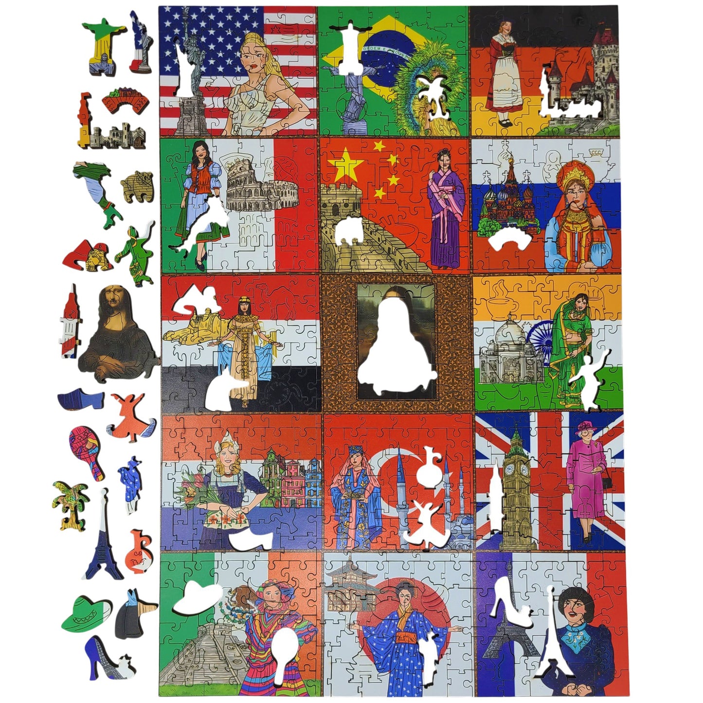 Wooden Jigsaw Puzzle for Adults - Uniquely Shaped Pieces - 450 Pieces - Girl Power