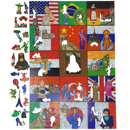 Wooden Jigsaw Puzzle for Adults - Uniquely Shaped Pieces - 450 Pieces - Girl Power