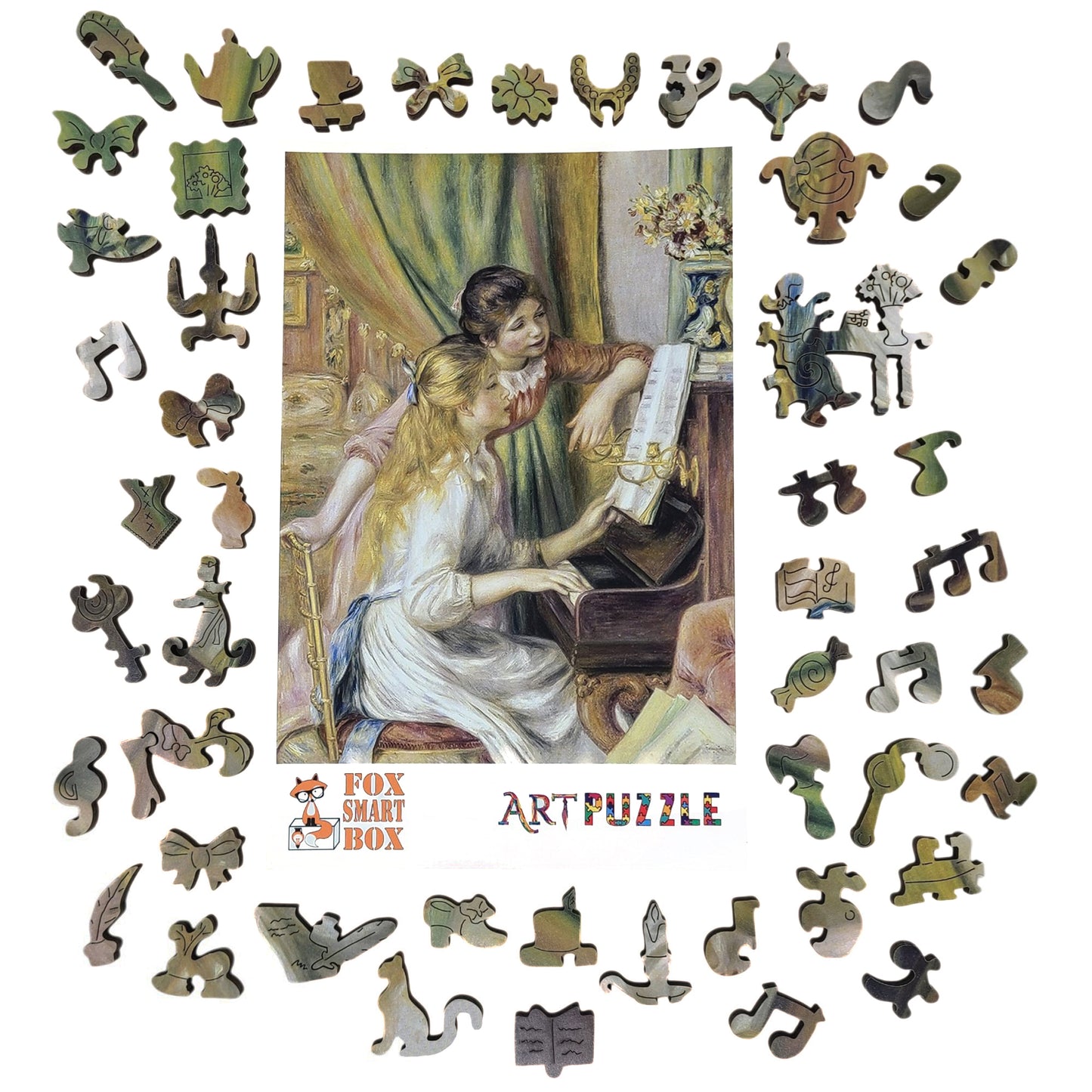 Wooden Jigsaw Puzzle for Adults - Uniquely Shaped Pieces - 260 Pieces - Young Girls at the Piano