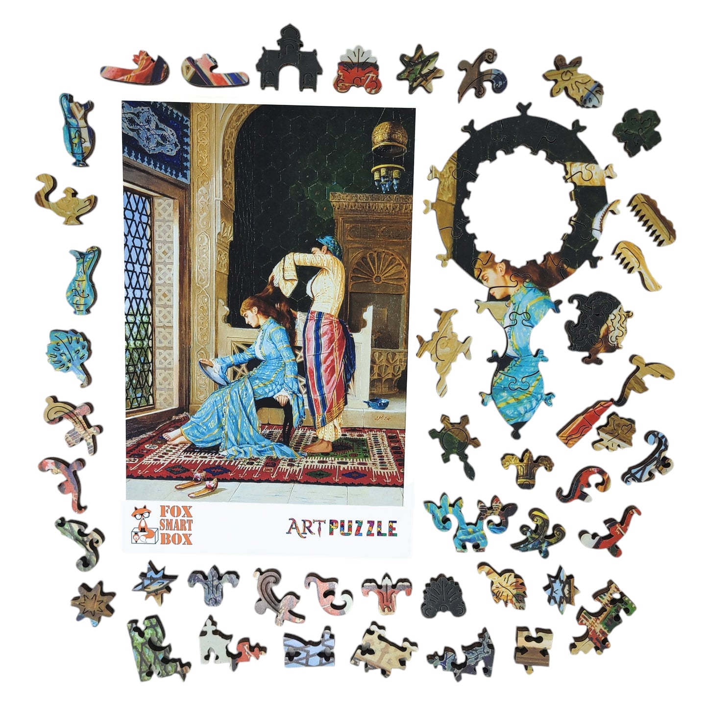 Large Format Wooden Jigsaw Puzzle with Uniquely Shaped Pieces for Seniors and Adults - 230 Pieces - Woman Having Her Hair Combed