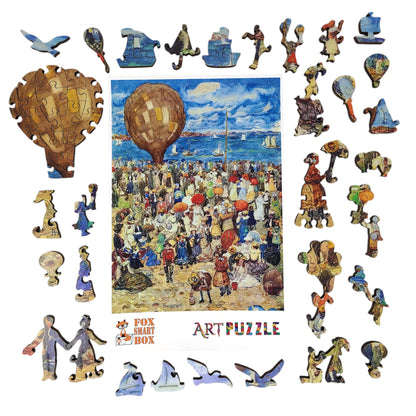 Large Format Wooden Jigsaw Puzzle with Uniquely Shaped Pieces for Seniors and Adults - 210 Pieces - The Balloon