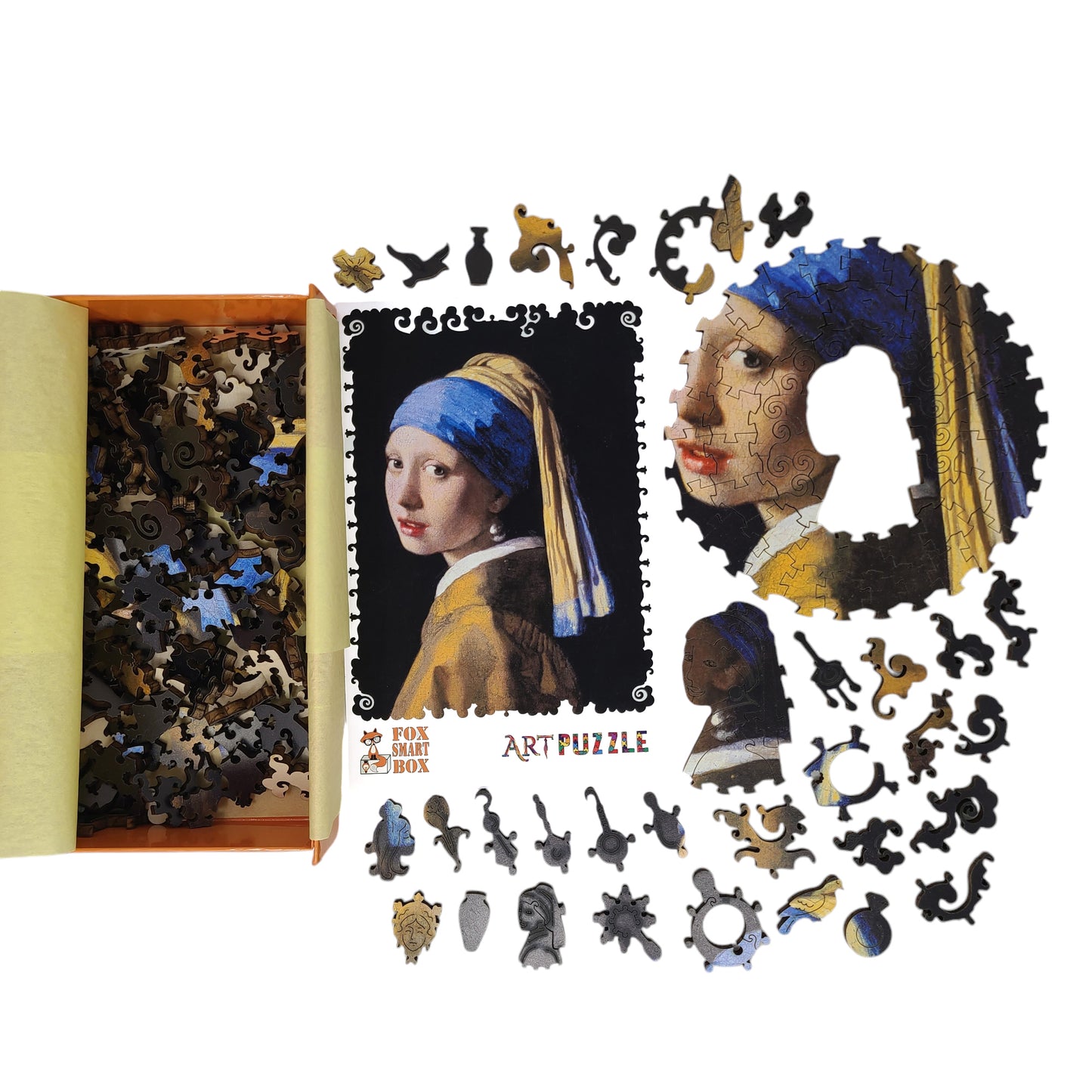 Large Format Wooden Jigsaw Puzzle with Uniquely Shaped Pieces for Seniors and Adults - 220 Pieces - Girl with a Pearl Earring