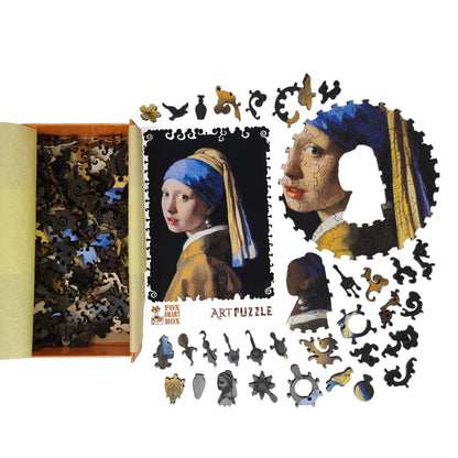 Large Format Wooden Jigsaw Puzzle with Uniquely Shaped Pieces for Seniors and Adults - 220 Pieces - Girl with a Pearl Earring