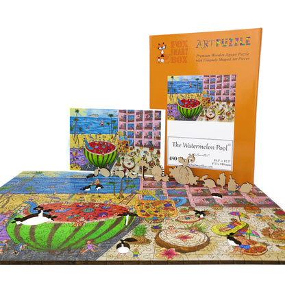 Wooden Jigsaw Puzzle for Adults - Uniquely Shaped Pieces - 480 Pieces - The Watermelon Pool