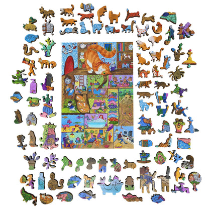 Wooden Jigsaw Puzzle for Adults - Uniquely Shaped Pieces - 470 Pieces - Mazes of Living