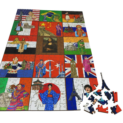 Wooden Jigsaw Puzzle for Adults - Uniquely Shaped Pieces - 450 Pieces - Girl Power