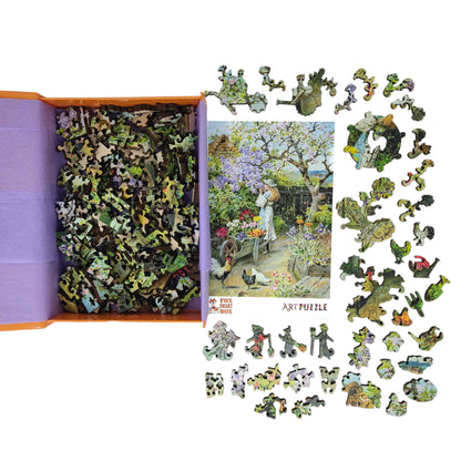 Large Format Wooden Jigsaw Puzzle with Uniquely Shaped Pieces for Seniors and Adults - 220 Pieces - Spring Blossoms