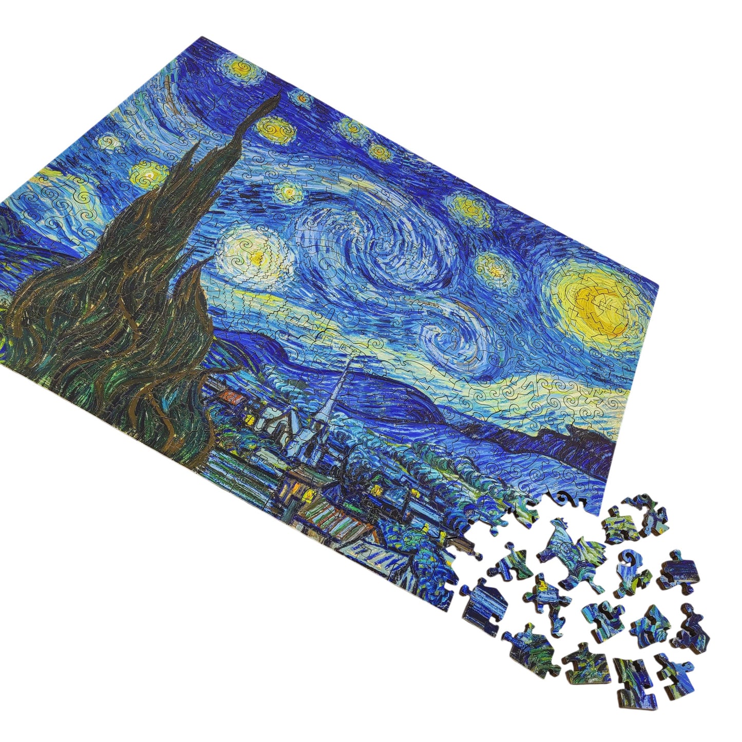 Wooden Jigsaw Puzzle for Adults - Uniquely Shaped Pieces - 360 Pieces - The Starry Night