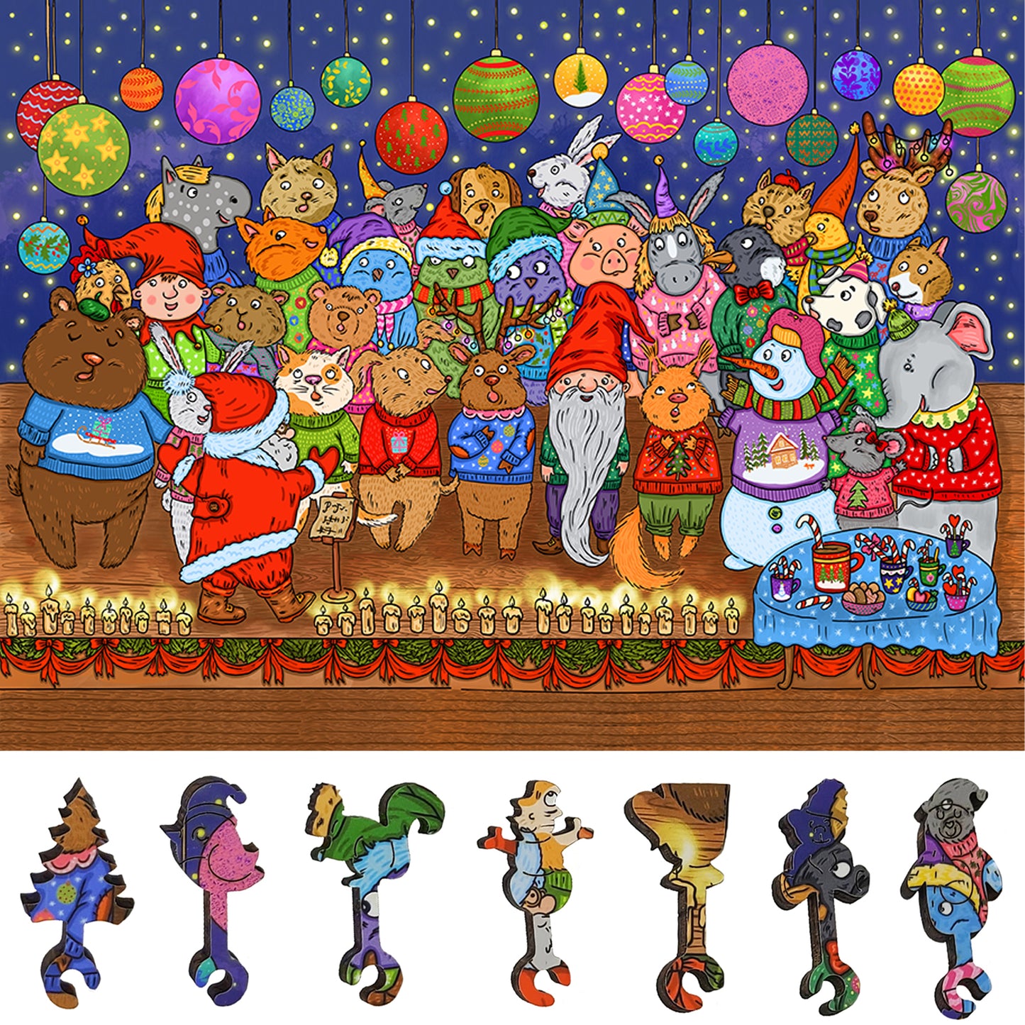 Large Format Wooden Jigsaw Puzzle with Uniquely Shaped Pieces for Seniors and Adults - 205 Pieces - The Christmas Choir
