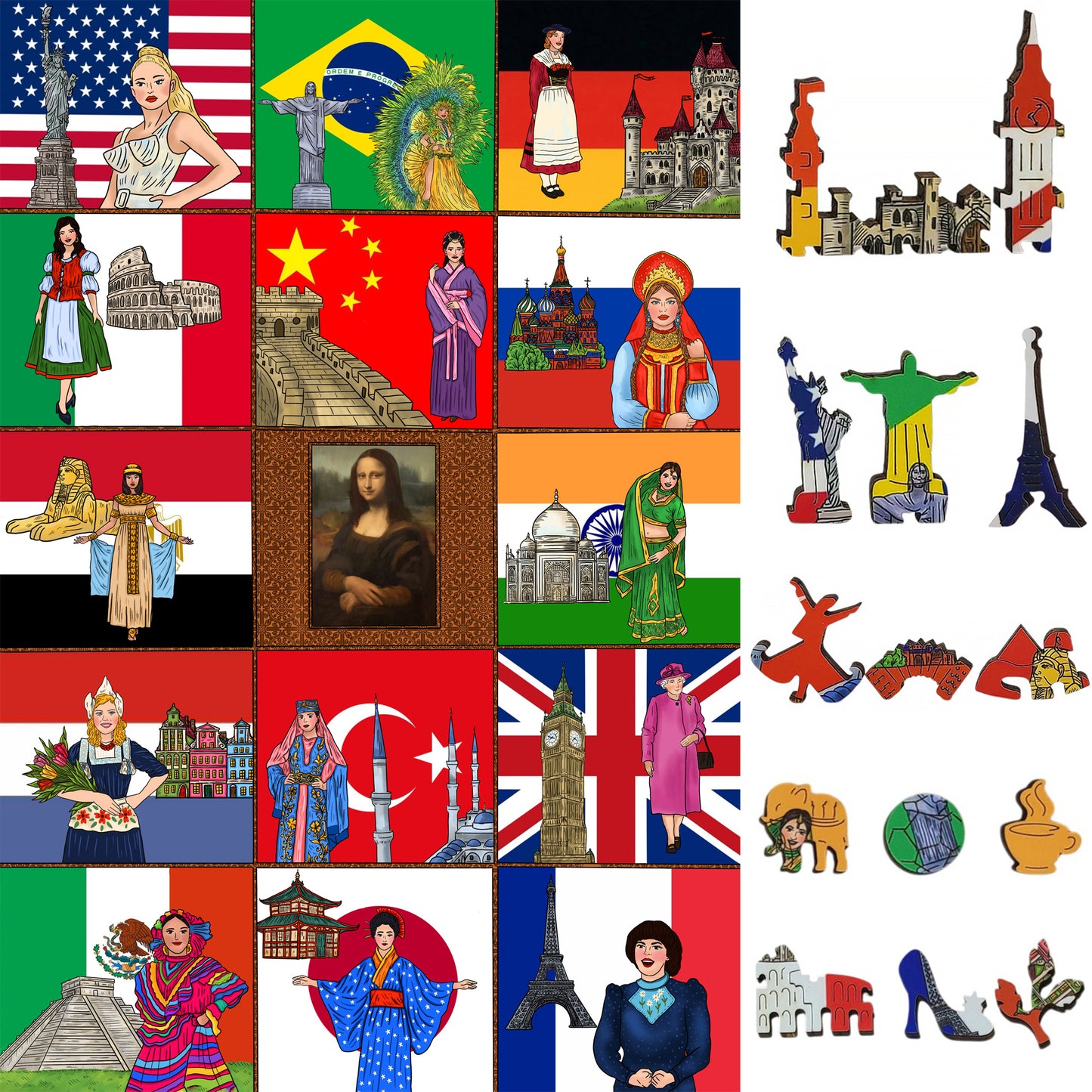 Wooden Jigsaw Puzzle for Adults - Uniquely Shaped Pieces - 450 Pieces - Girl Power