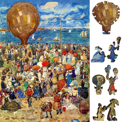 Large Format Wooden Jigsaw Puzzle with Uniquely Shaped Pieces for Seniors and Adults - 210 Pieces - The Balloon