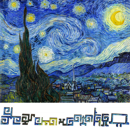 Wooden Jigsaw Puzzle for Adults - Geometric - 300 Pieces - The Starry Night