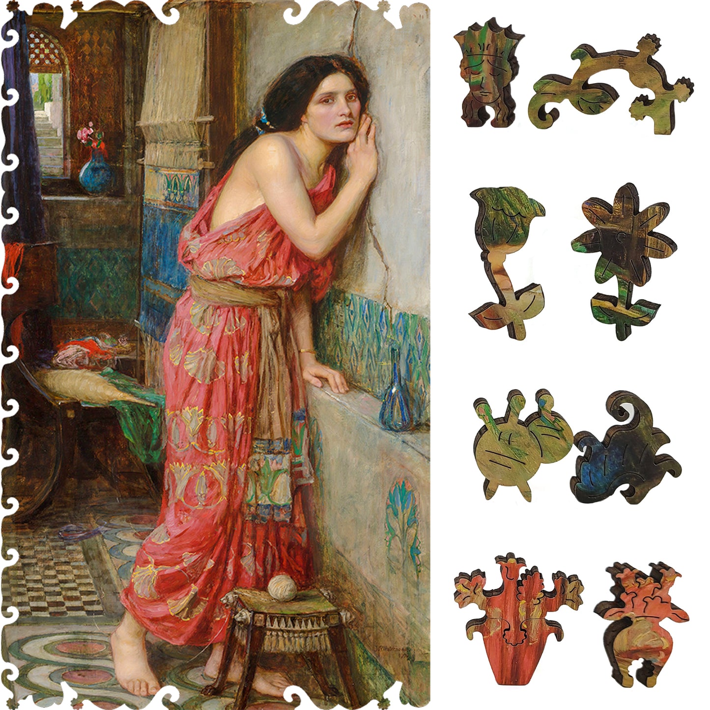 Large Format Wooden Jigsaw Puzzle with Uniquely Shaped Pieces for Seniors and Adults - 220 Pieces - Thisbe